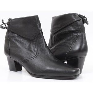 David Tate Women's 11 Black Soft Leather Booties Ankle Low Heel Boots Career